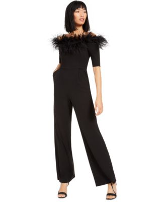 calvin klein women's black pantsuit