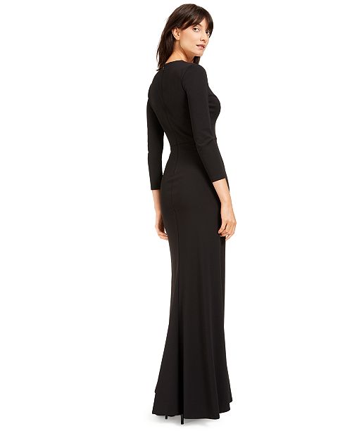 Calvin Klein Women's Off the Shoulder Gown Black Size 6