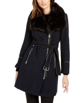 macy's inc faux fur coat