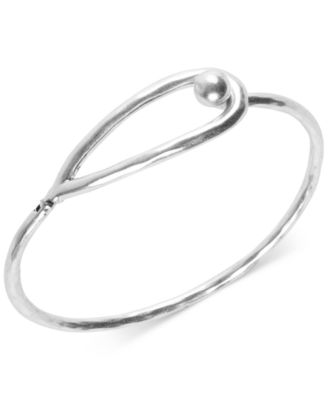 Lucky Brand Silver-Tone Modern Bangle Bracelet - Macy's