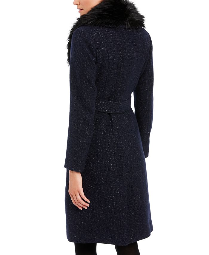 GUESS FauxFurCollar Belted Walker Coat Macy's