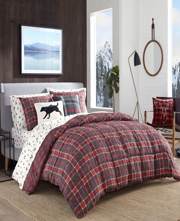 Eddie Bauer Timber Tartan Red Comforter Set, King Macy's