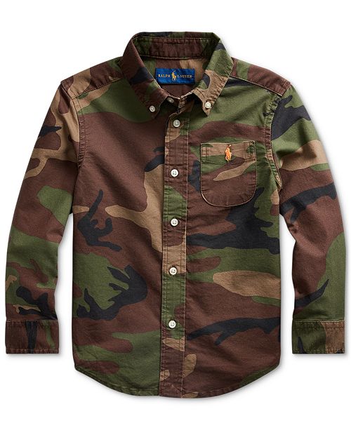 Polo Ralph Lauren Toddler Boys Camo Oxford Shirt Reviews