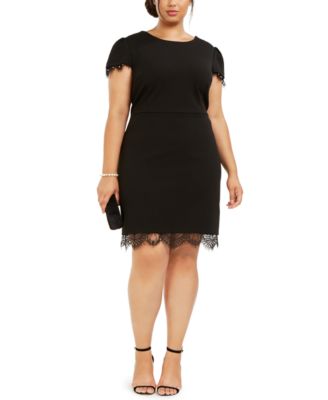 Betsey Johnson - Plus Size Embellished Lace-Trim Dress