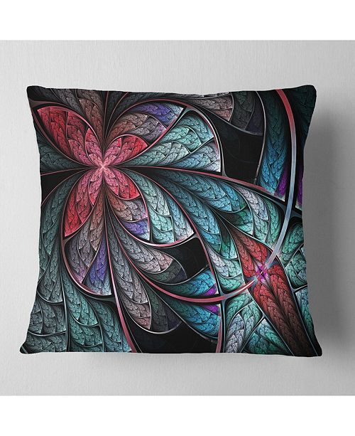 Design Art Designart Turquoise And Red Fractal Flower Pattern