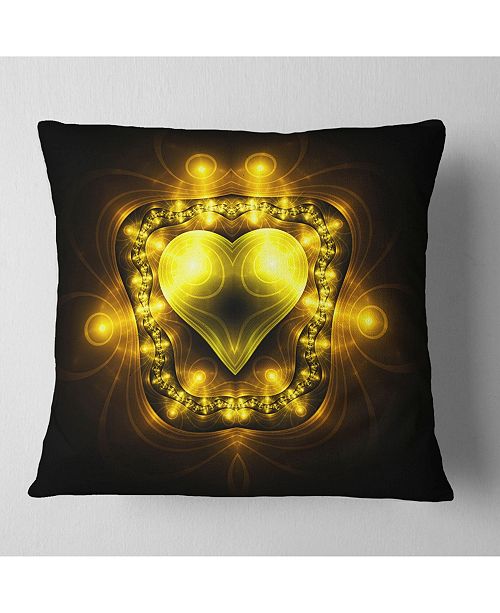 Design Art Designart Bright Yellow In Black Fractal Flower