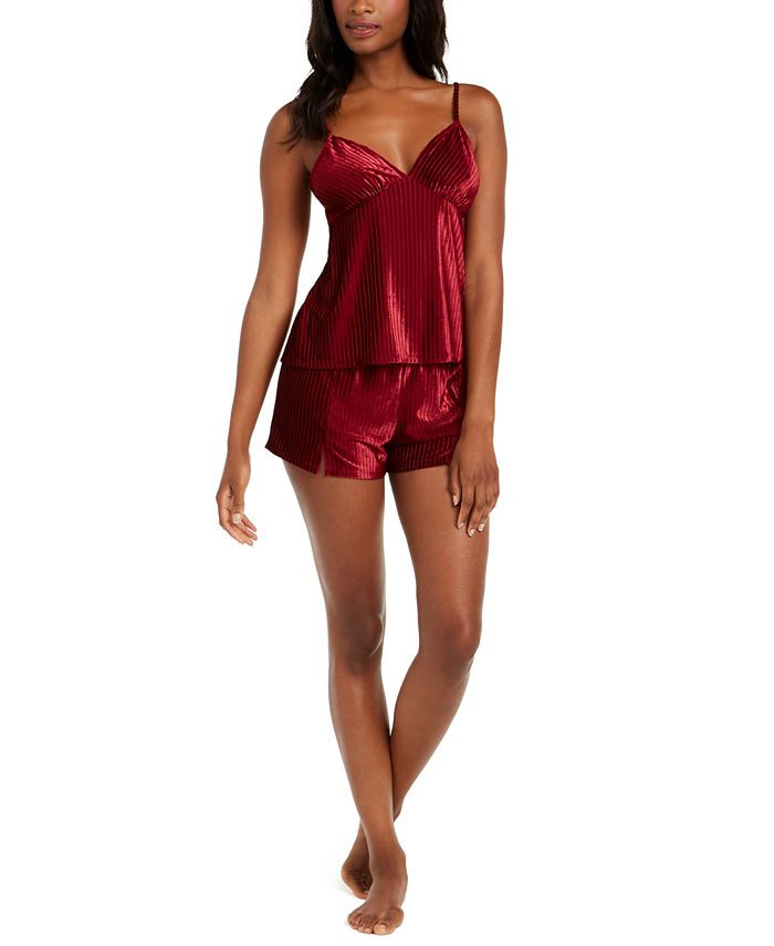 INC International Concepts INC Ribbed Velvet Top Pajama Shorts