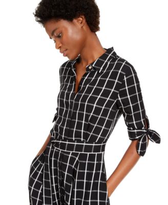 Calvin Klein Plaid Maxi Shirtdress