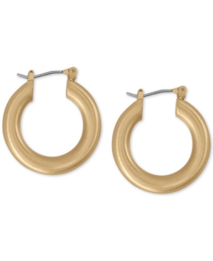 Shop Lucky Brand Small Tubular Hoop Earrings 1" In Gold