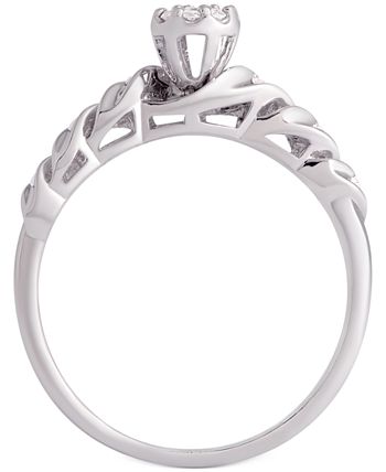 Promised Love - Diamond Cluster Promise Ring (1/6 ct. t.w.) in Sterling Silver