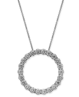 Macy's Certified Diamond Open Circle Pendant Necklace (4 ct. t.w.) in ...