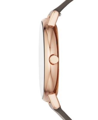 Women's Signatur Charcoal Leather Strap Watch 38mm 