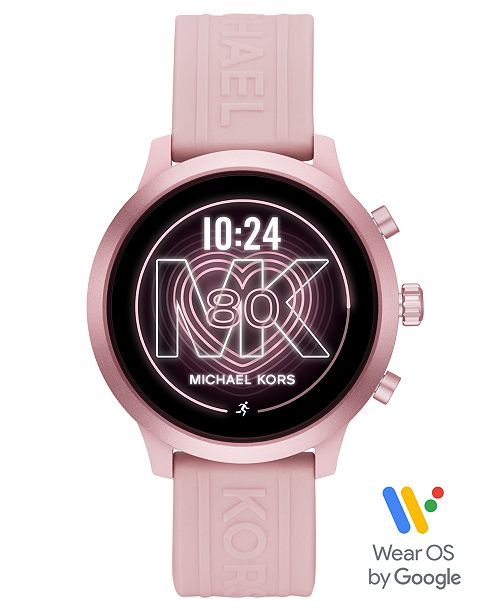 Access Mkgo Blush Silicone Strap Touchscreen Smart Watch 43mm Powered By Wear Os By Google