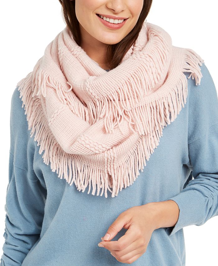 INC International Concepts INC RaschelKnit Loop Scarf With Fringe
