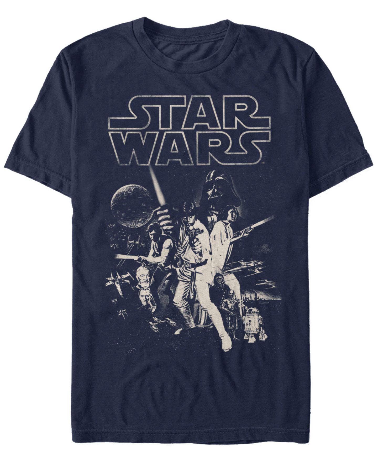 Мужская футболка Fifth Sun Star Wars Classic Character Collage Short Sleeve, цвет: Тёмно-синий — фото 1