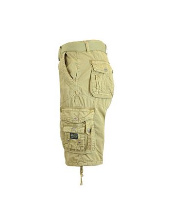 Galaxy By Harvic Men's Belted Cargo Shorts with Twill Flat Front 