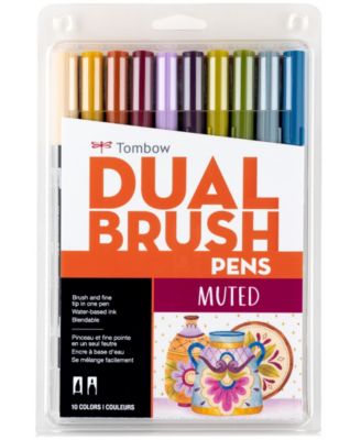 Tombow Dual Brush Pen Art Markers, Muted, 10-Pack