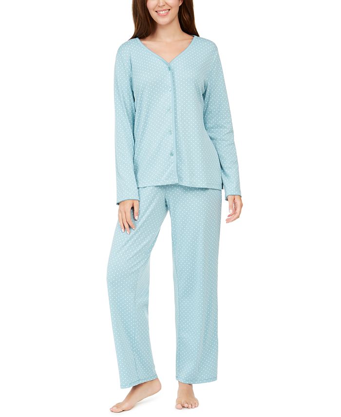 Charter Club Women's Cotton Printed Pajama Set, Created for Macy's Macy's