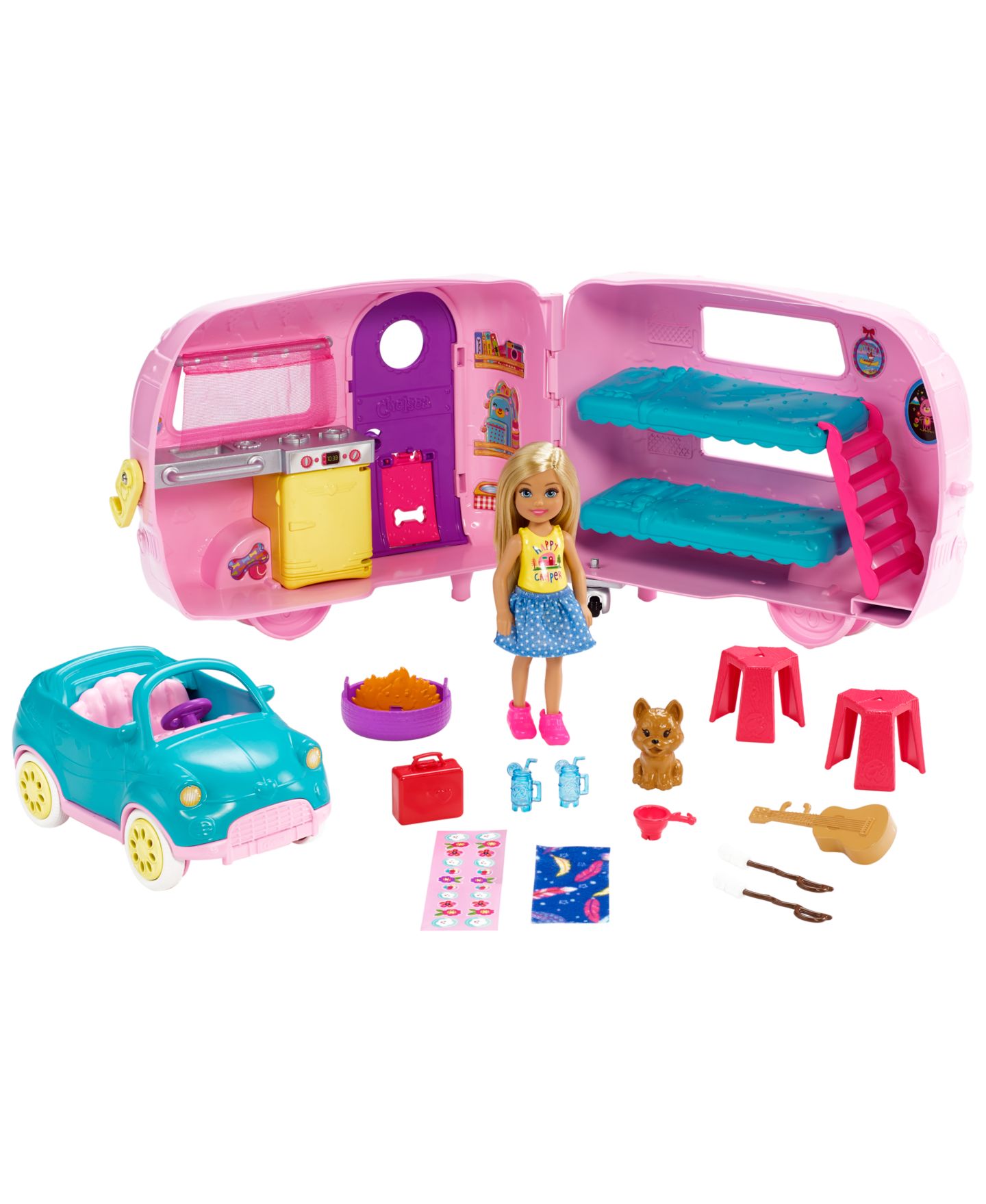 Детские куклы Barbie Toys, Camper Playset with Chelsea Doll, Toy Car and Accessories — фото 4