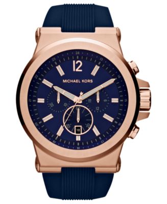 Michael Kors Men's Chronograph Dylan Navy Silicone Strap Watch 48mm ...