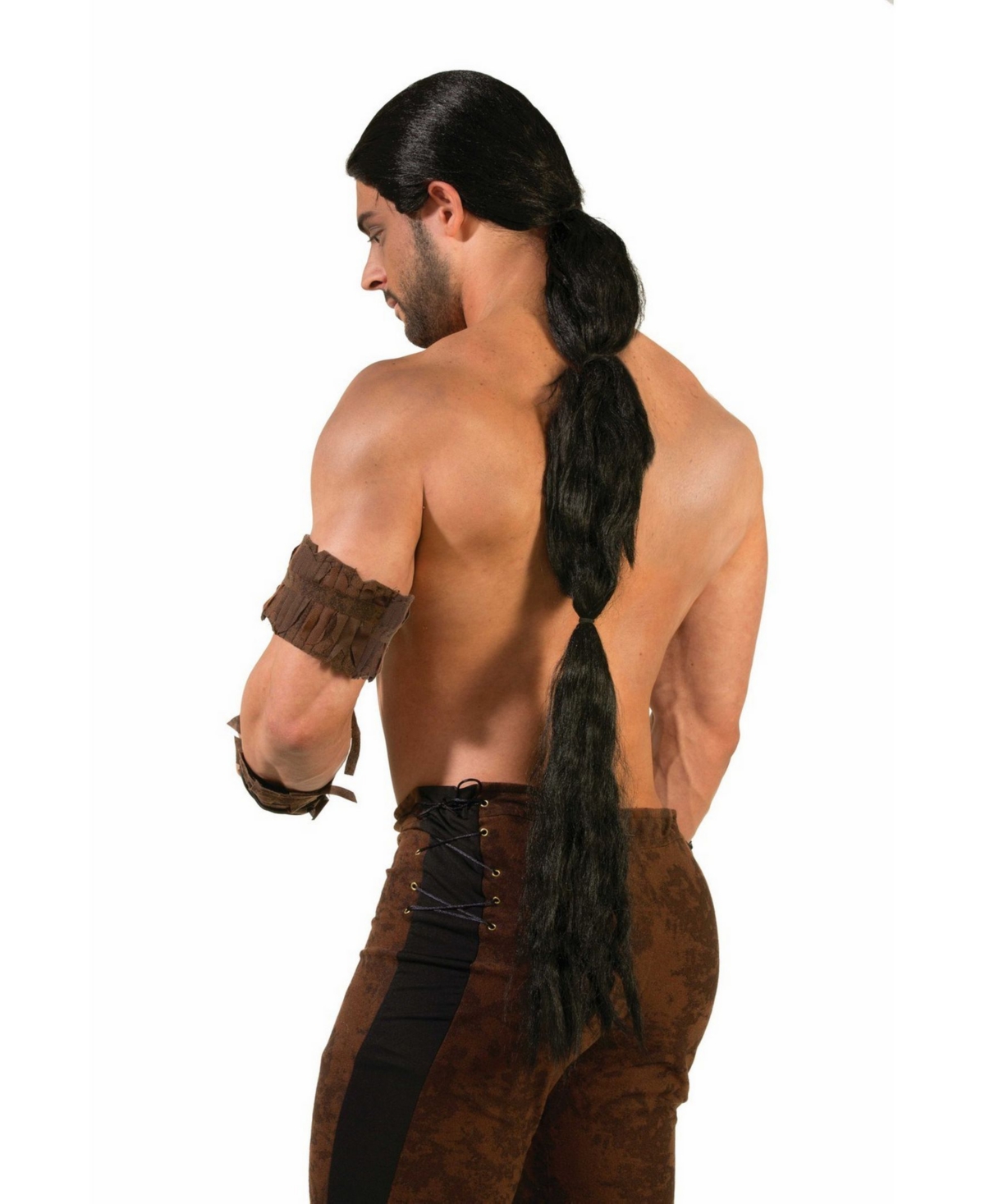 Adult Medieval Fantasy Warrior Long Wig - Black