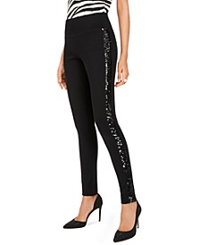 Sequin-Trim Pull-On Ponte Pants, Created for Macy's