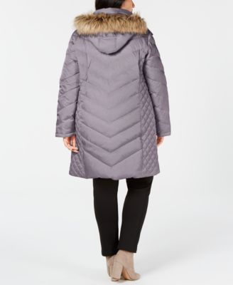 kenneth cole faux fur coat with hood