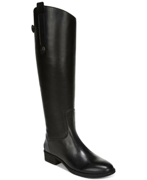 Shop Sam Edelman Penny Knee-high Riding Boots In Black Leather