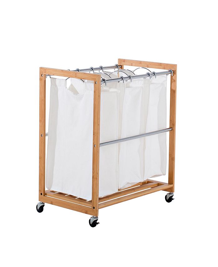 TRINITY Ecostorage 3 Bag Bamboo Laundry Cart Macy's