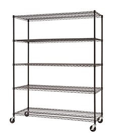 Basics 5-Tier Wire Shelving Rack with NSF Includes Wheels