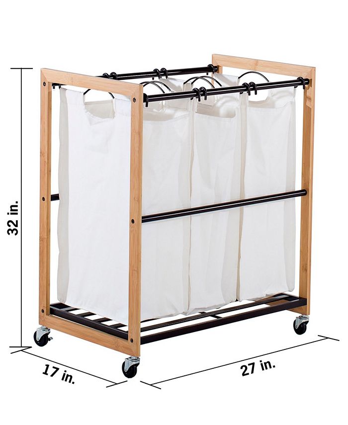 TRINITY 3 Bag Laundry Cart Macy