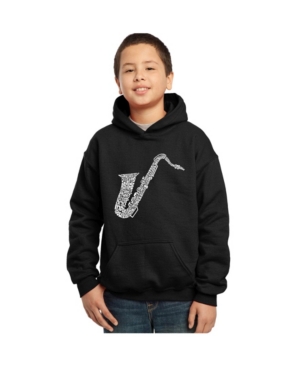 La Pop Art Boy's Word Art Hoodies - Sax