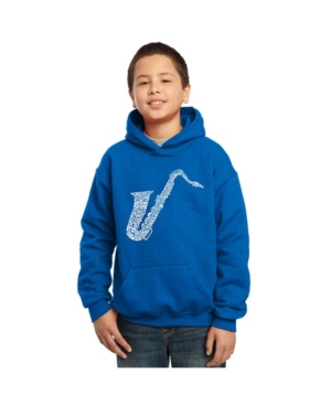 image of La Pop Art Boy-s Word Art Hoodies - Sax