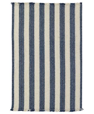 Capel - Area Rug, Hampton Flatweave 0404-460 Denim Stripe 2' x 3'