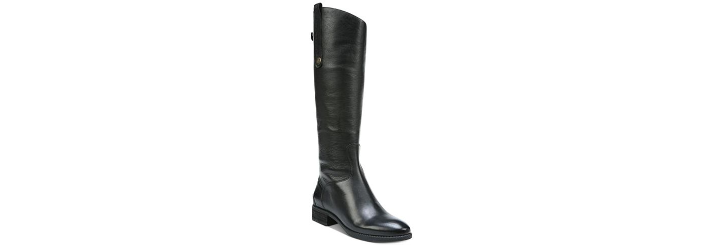 Женские ботинки Sam Edelman Penny Knee-High Riding Boots, Regular & Wide Calf, цвет: Чёрный кожаный — фото 1