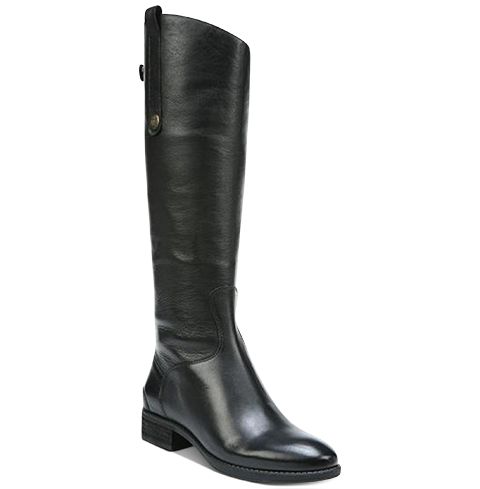 Женские ботинки Sam Edelman Penny Knee-High Riding Boots, Regular & Wide Calf, цвет: Чёрный кожаный