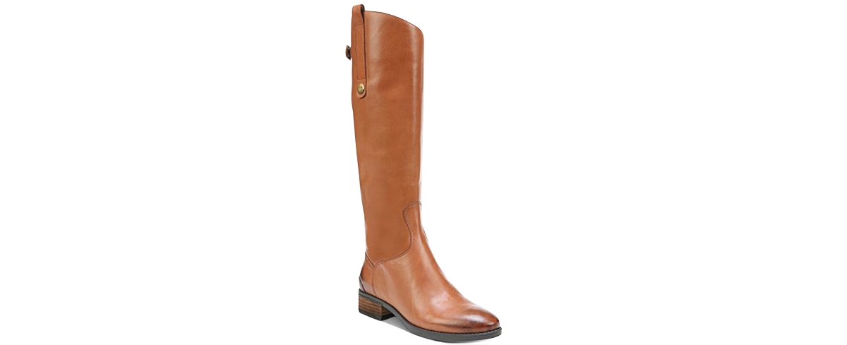 Penny Wide-Calf Knee-High Riding Boots - Whiskey Leather