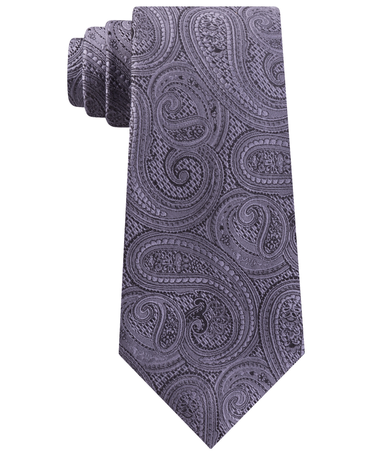 Michael Kors Men's Rich Texture Paisley Silk Tie In Charcoal