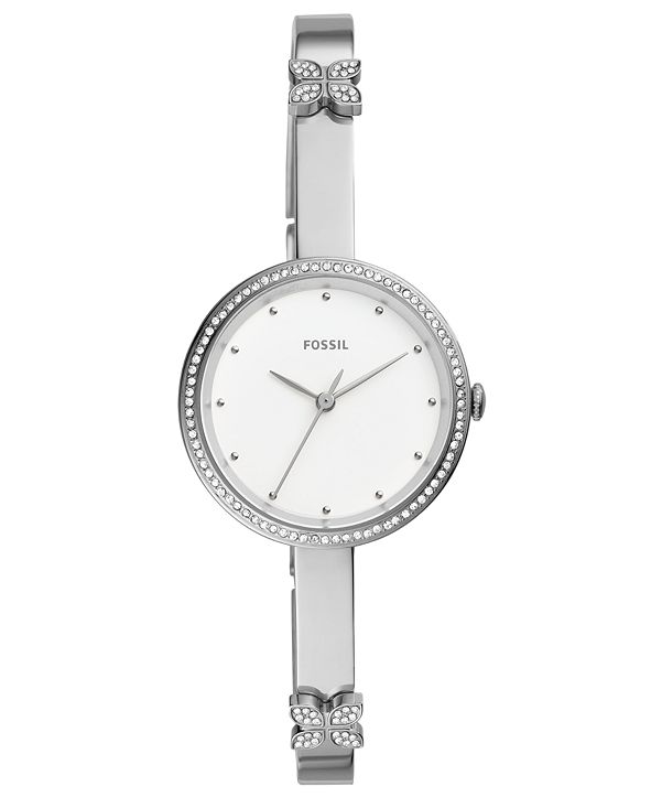 Fossil Women's Maxine Crystal Butterfly Stainless Steel ...