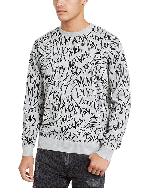 Guess Men S Dawson Mcm Graffiti Print Sweater Reviews