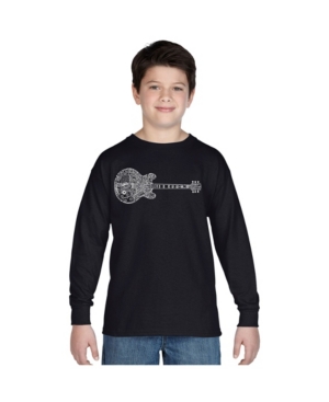 La Pop Art Boy's Word Art Long Sleeve - Blues Legends
