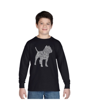 La Pop Art Boy's Word Art Long Sleeve - Pitbull