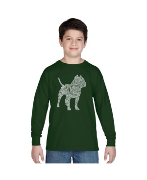 La Pop Art Boy's Word Art Long Sleeve - Pitbull