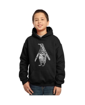 La Pop Art Boy's Word Art Hoodies - Penguin