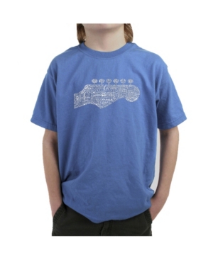 La Pop Art Boy's Word Art T-Shirt - Guitar Head