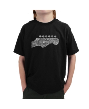 image of La Pop Art Boy-s Word Art T-Shirt - Guitar Head