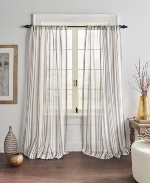 Elrene Hampton Stripe Sheer Window Curtain In Gray