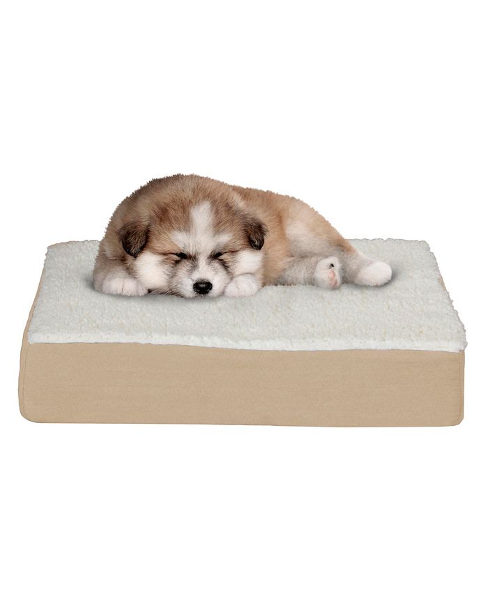 PetMaker Orthopedic Sherpa Top Pet Bed with Memory Foam and Removable