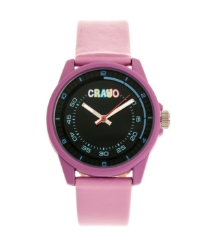 image of Crayo Unisex Jolt Light Pink Leatherette Strap Watch 34mm