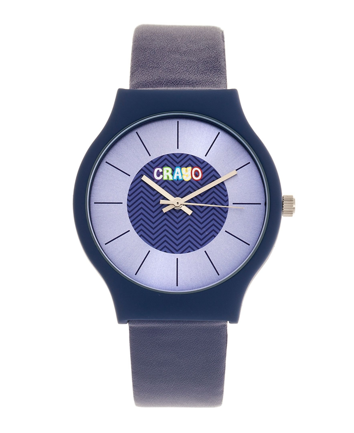 Crayo Unisex Trinity Blue Leatherette Strap Watch 36mm